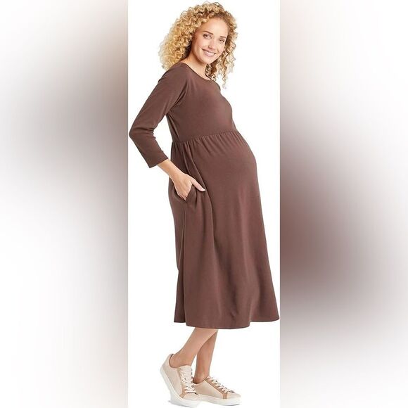 NWT Isabel Maternity by Ingrid & Isabel Long Sleeve Cozy Knit Maternity Dress - Picture 1 of 10